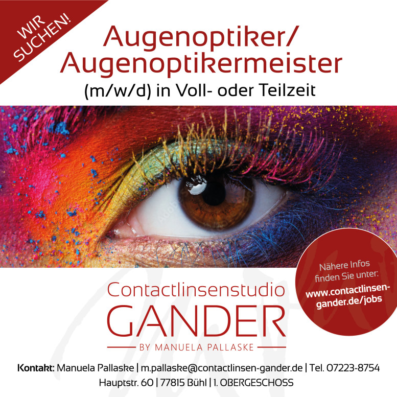 Willkommen im Contactlinsenstudio Gander - by Manuela Pallaske in Bühl